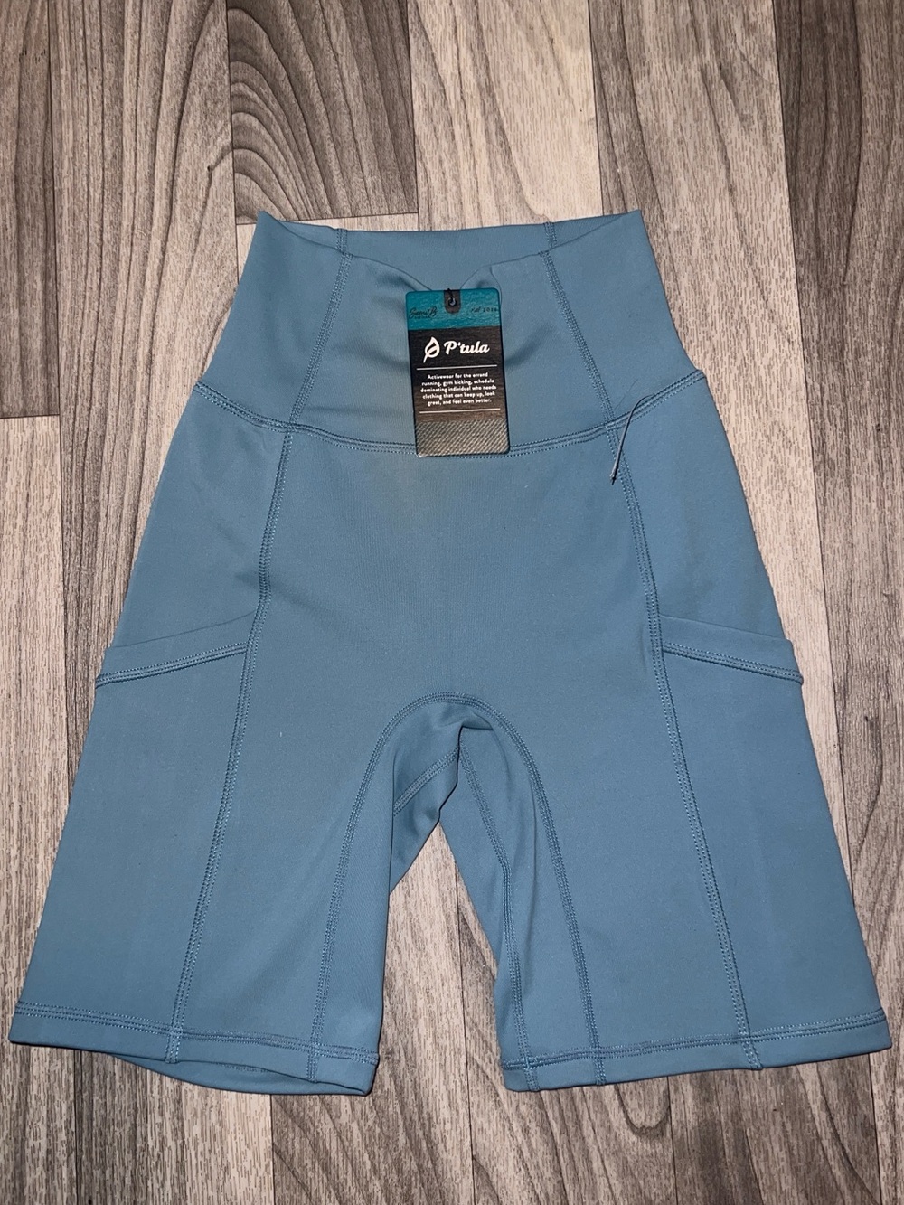 P'tula Dusty Blue High-Rise shorts